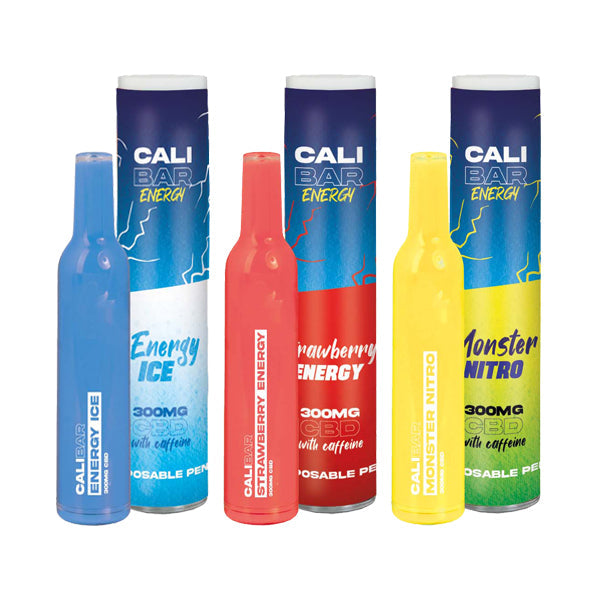 CALI BAR ENERGY with Caffeine Full Spectrum 300mg CBD Vape Disposable - Flavour: Energy Ice