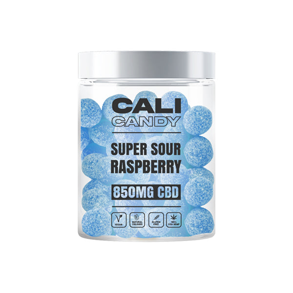 CALI CANDY 850mg CBD Vegan Sweets (Small) - 10 Flavours - Flavour: Super Sour Raspberry