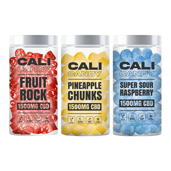 CALI CANDY 1500mg CBD Vegan Sweets (Large) - 10 Flavours - Flavour: Pineapple Chunks