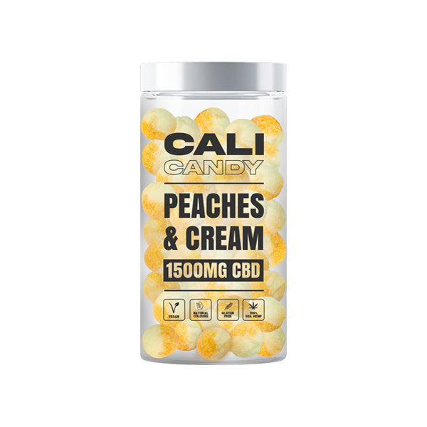 CALI CANDY 1500mg CBD Vegan Sweets (Large) - 10 Flavours - Flavour: Peaches & Cream