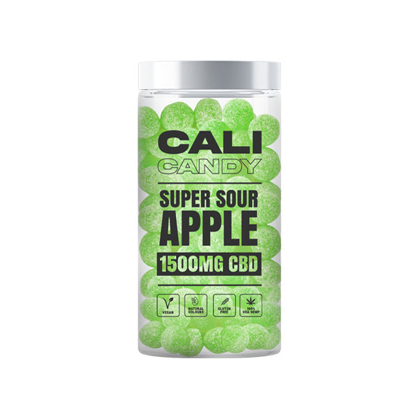 CALI CANDY 1500mg CBD Vegan Sweets (Large) - 10 Flavours - Flavour: Super Sour Apple