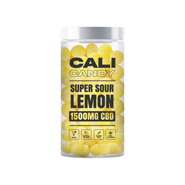 CALI CANDY 1500mg CBD Vegan Sweets (Large) - 10 Flavours - Flavour: Super Sour Lemon