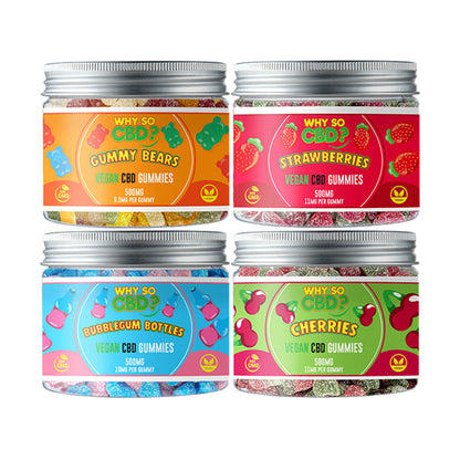Why So CBD? 500mg CBD Small Vegan Gummies - 11 Flavours - Gummies: Cherries