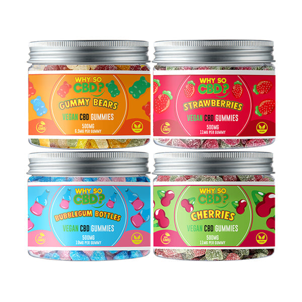 Why So CBD? 500mg CBD Small Vegan Gummies - 11 Flavours - Gummies: Cherries