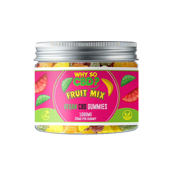 Why So CBD? 1000mg CBD Small Vegan Gummies - 11 Flavours - Gummies: Cherry Bottles