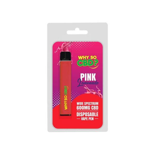 Why So CBD? 600mg Wide Spectrum CBD Disposable Vape Pen - 12 Flavours - Flavour: Blueberry Cheesecake