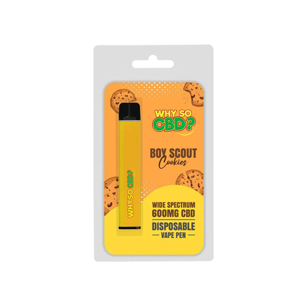 Why So CBD? 600mg Wide Spectrum CBD Disposable Vape Pen - 12 Flavours - Flavour: Boy Scout Cookies
