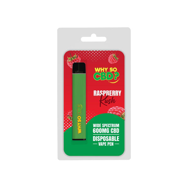 Why So CBD? 600mg Wide Spectrum CBD Disposable Vape Pen - 12 Flavours - Flavour: Blueberry Cheesecake