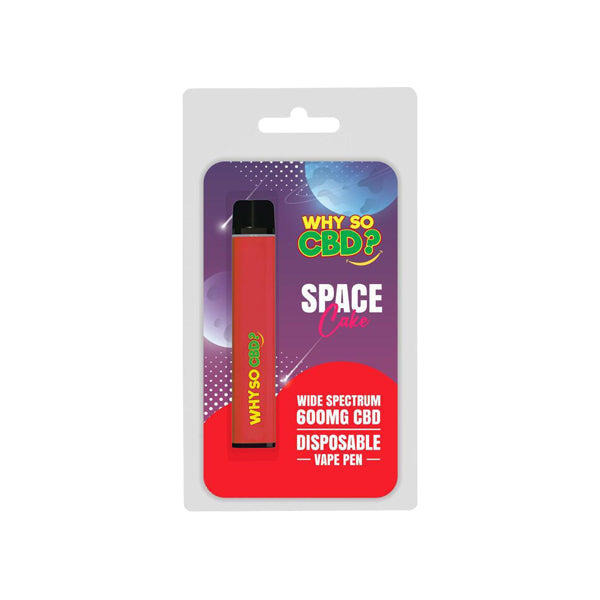 Why So CBD? 600mg Wide Spectrum CBD Disposable Vape Pen - 12 Flavours - Flavour: Space Cake