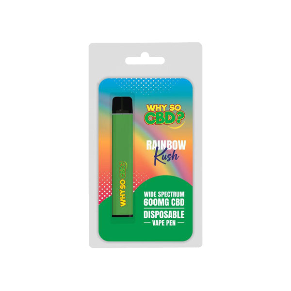 Why So CBD? 600mg Wide Spectrum CBD Disposable Vape Pen - 12 Flavours - Flavour: Candy Crack