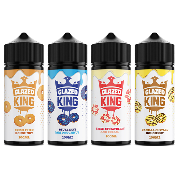 Glazed King 100ml Shortfill 0mg (70VG-30PG) - Flavour: Fresh Strawberry & Cream