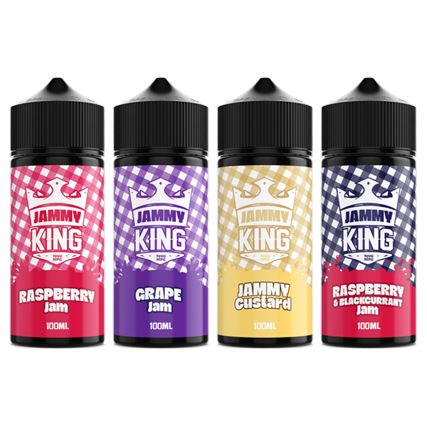 Jammy King 100ml Shortfill 0mg (70VG-30PG) - Flavour: Raspberry & Blackcurrant Jam