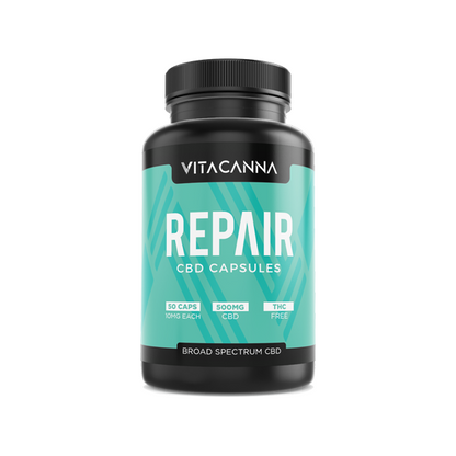 Vitacanna 500mg Broad Spectrum CBD Vegan Capsules - 50 Caps - Flavour: Repair
