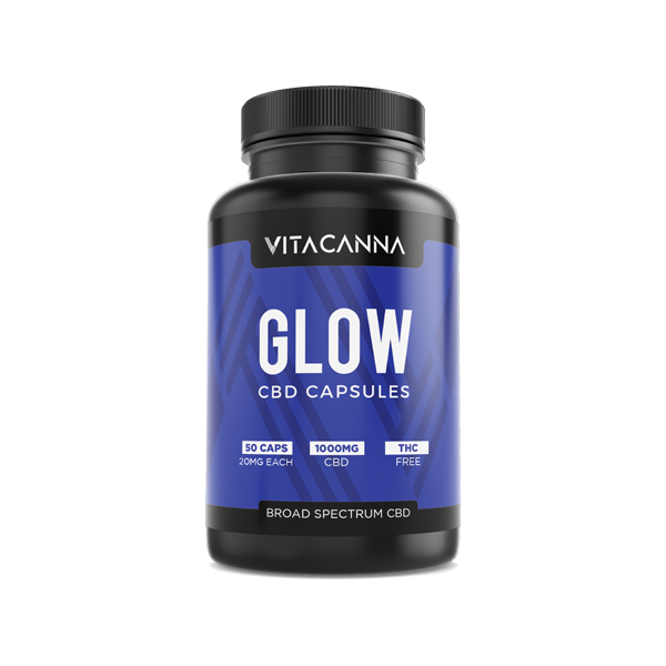 Vitacanna 1000mg Broad Spectrum CBD Vegan Capsules - 50 Caps - Flavour: Glow