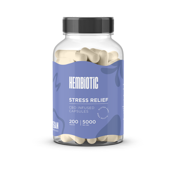 Hembiotic 5000mg Bulk CBD Capsules - 200 Caps - Flavour: Multivitamin