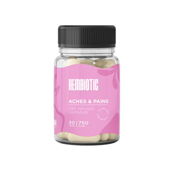 Hembiotic 750mg CBD Capsules - 30 Caps - Flavour: Aches & Pains