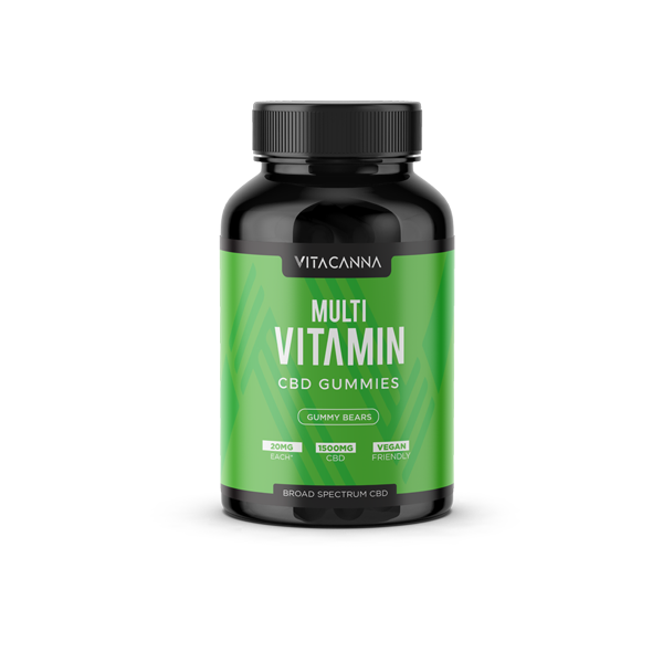 Vitacanna Broad Spectrum 1500mg CBD Vegan Gummy Bears - Flavour: Focus