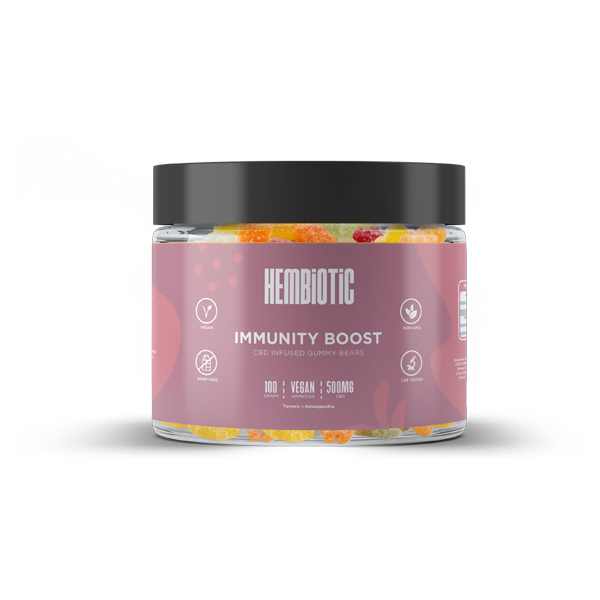 Hembiotic 500mg CBD Gummy Bears - 100g - Flavour: Morning Energy