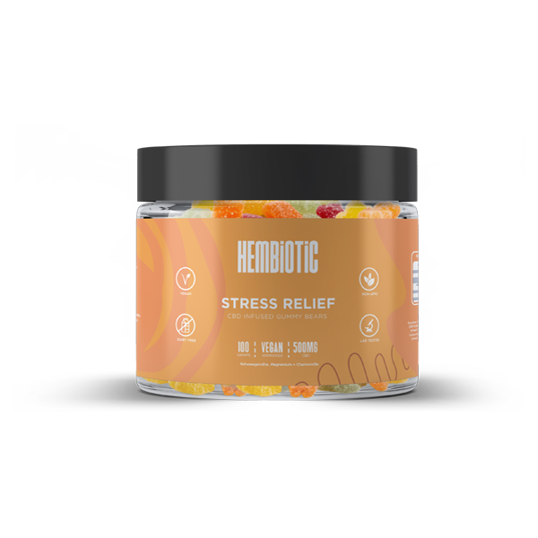 Hembiotic 500mg CBD Gummy Bears - 100g - Flavour: Energy Boost