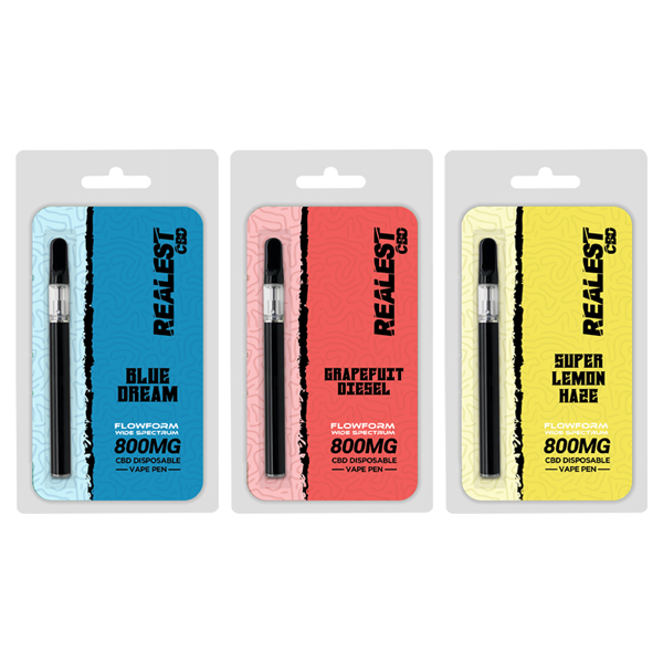 Realest CBD Bars 800mg CBD Disposable Vape Pen (BUY 1 GET 1 FREE) - Flavour: Grape Fruit Diesel