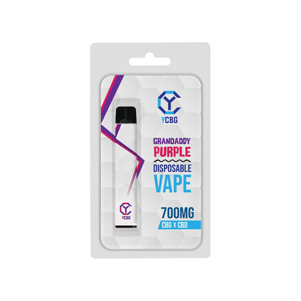 yCBG 700mg CBD + CBG Flowform Disposable Vape Pen (BUY 1 GET 1 FREE) - Flavour: Granddaddy Purple