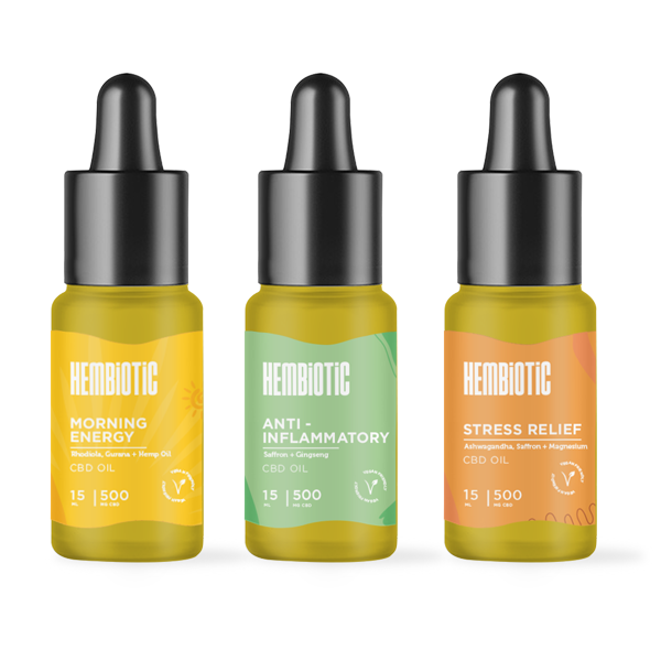 Hembiotic 500mg CBD Oil - 15ml - Flavour: Morning Energy