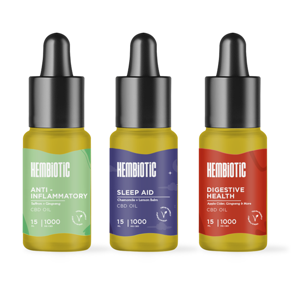 Hembiotic 1000mg CBD Oil - 15ml - Flavour: Stress Relief