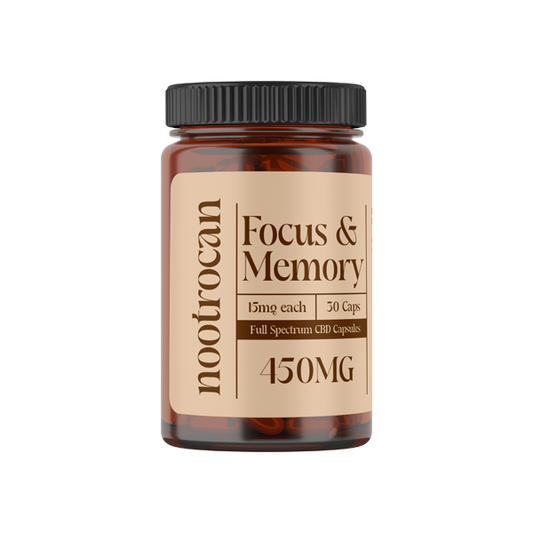 Nootrocan 450mg Full Spectrum CBD Capsules - 30 Caps - Flavour: Focus & Memory