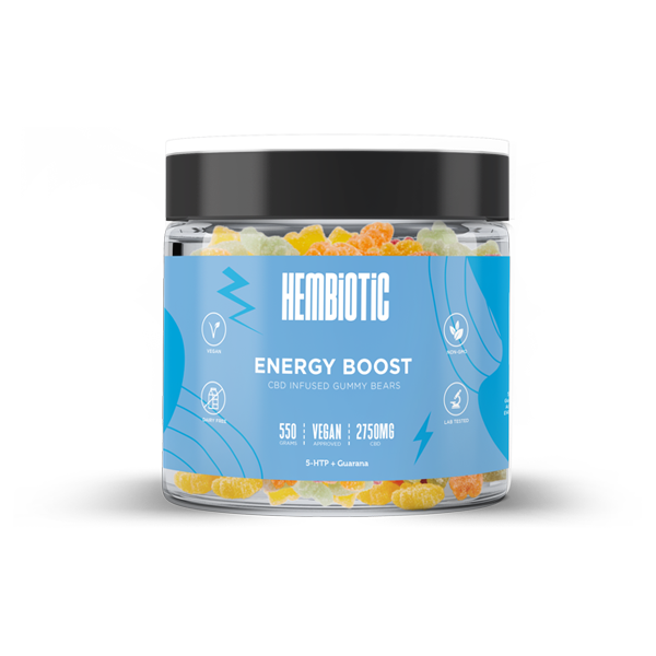 Hembiotic 2750mg Bulk CBD Gummy Bears - 550g - Flavour: Morning Energy