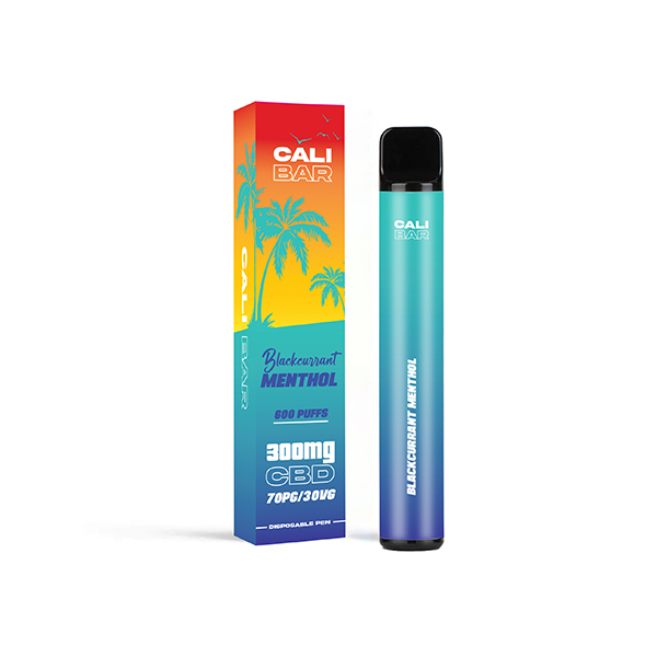 CALI BAR 300mg CBD Disposable Vape Device 600 Puffs - Flavour: Blackcurrant Menthol