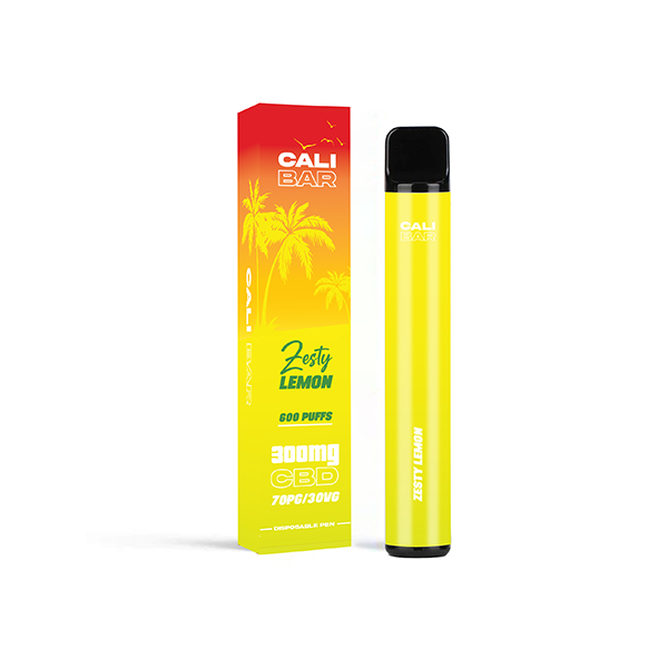 CALI BAR 300mg CBD Disposable Vape Device 600 Puffs - Flavour: Zesty Lemon