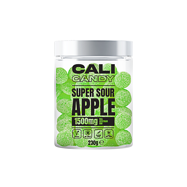 CALI CANDY MAX 1500mg Full Spectrum CBD Vegan Sweets  - 10 Flavours - Flavour: Super Sour Apple