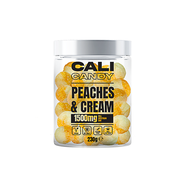 CALI CANDY MAX 1500mg Full Spectrum CBD Vegan Sweets  - 10 Flavours - Flavour: Peaches & Cream